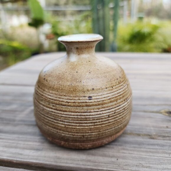 Mid Century Modern MCM Weed Pot Design Studio Pottery Clay Pot Signed Textured - Picture 1 of 9